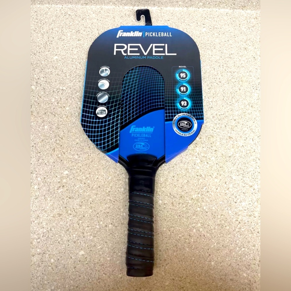 FRANKLIN BLUE REVEL ALUMINUM PICKLEBALL PADDLE WITH GRIP - BRAND NEW